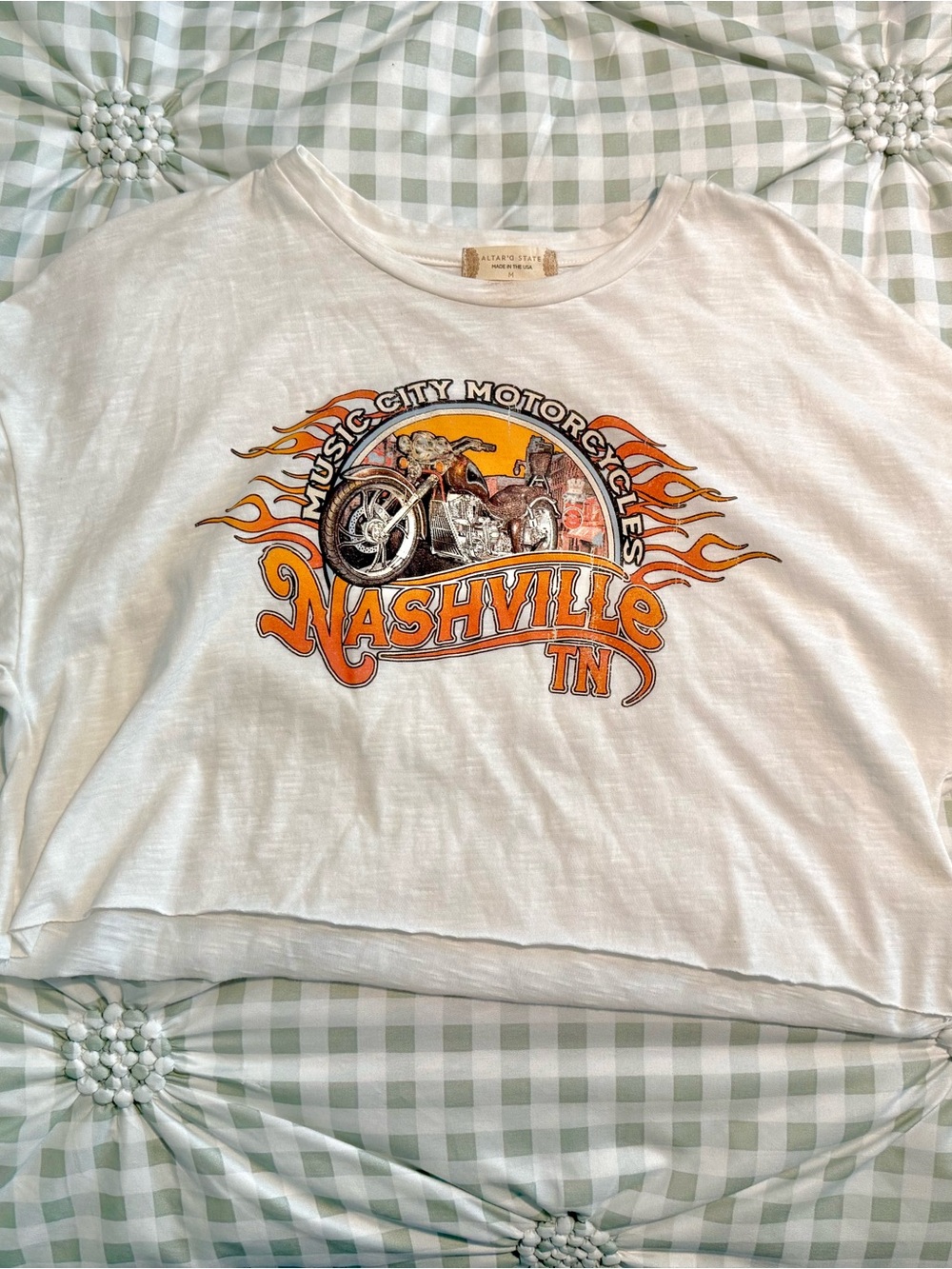 Altar'd State White Nashville TN Graphic Crop Tee